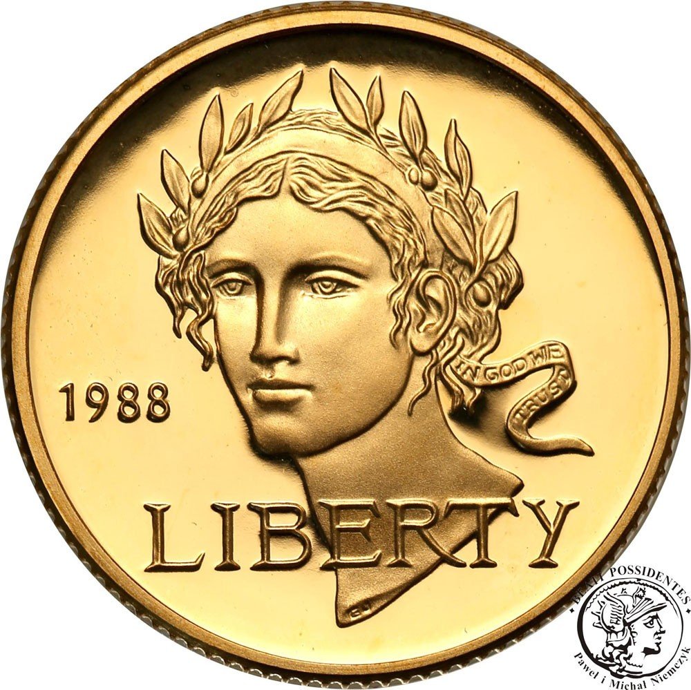 USA 5 dolarów 1988 W Liberty stempel lustrzany st.L